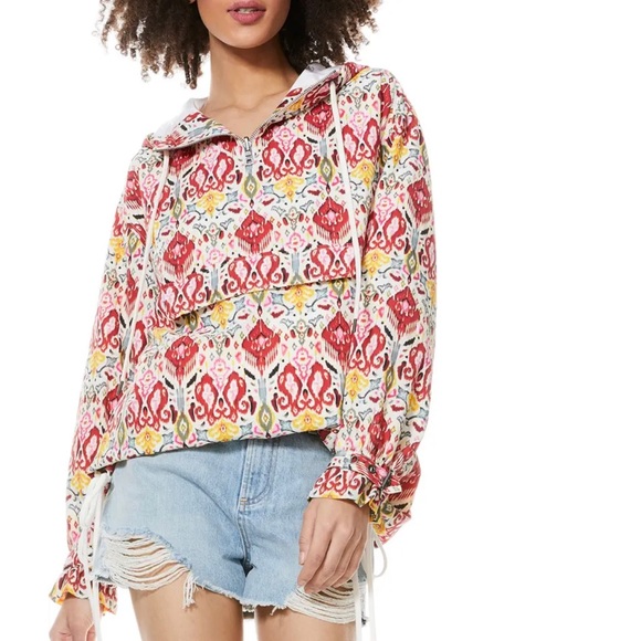 Alice + Olivia Stacia Print Anorak Quarter Zip Pullover Hoodie - Picture 7 of 16